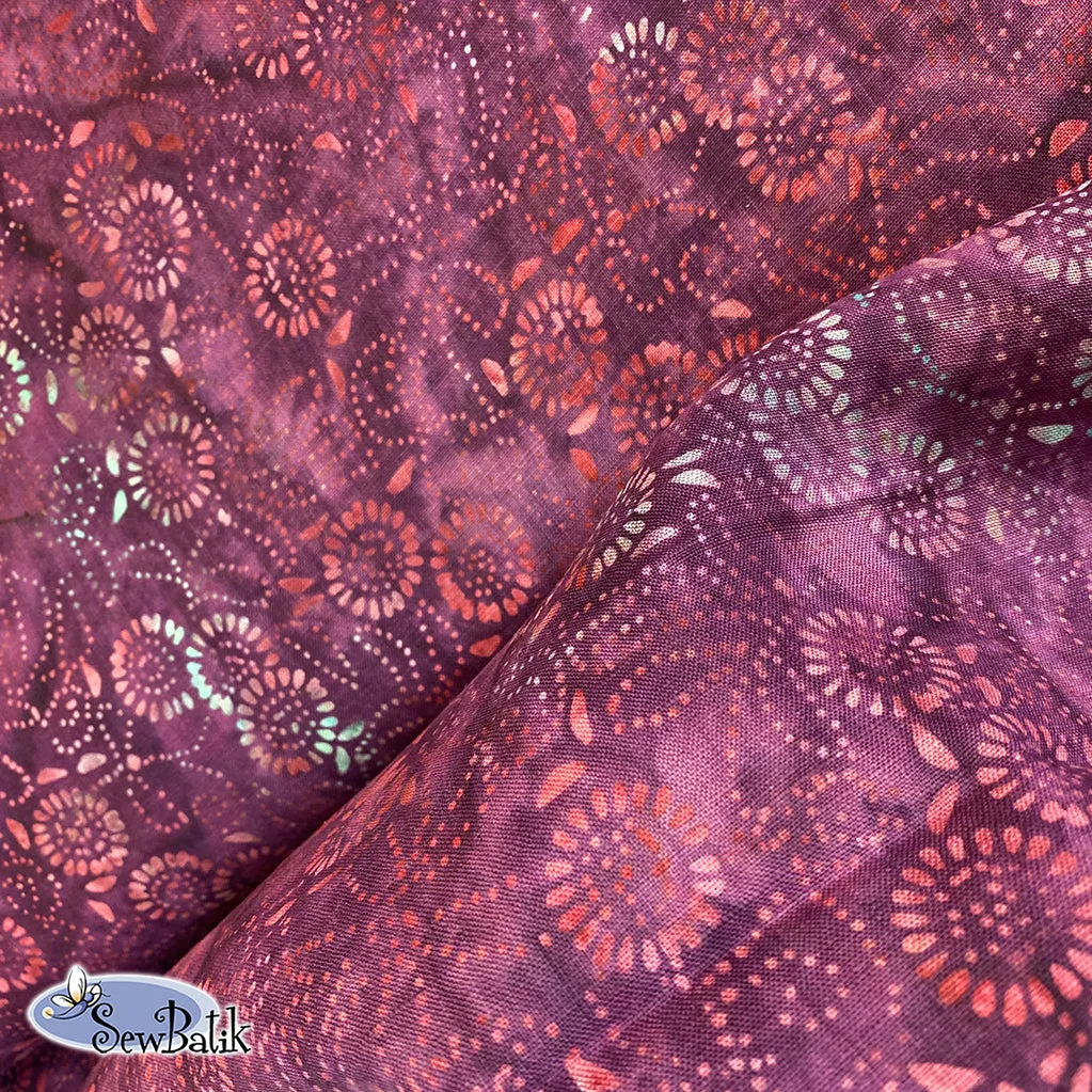 57" Batik Canvas (5oz) - Medora Flora - Pinot Noir