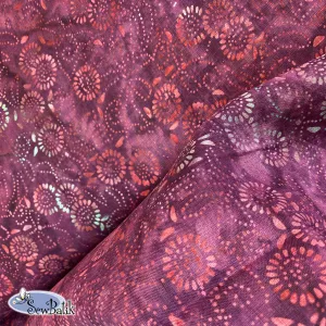 57" Batik Canvas (5oz) - Medora Flora - Pinot Noir