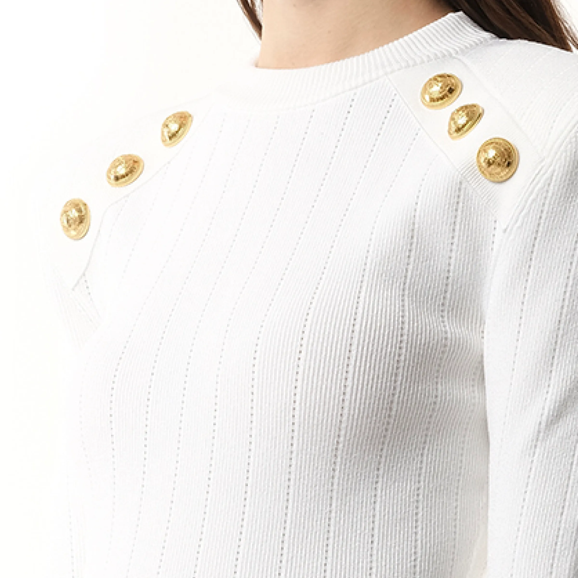 6 BTN Knit Pullover in White