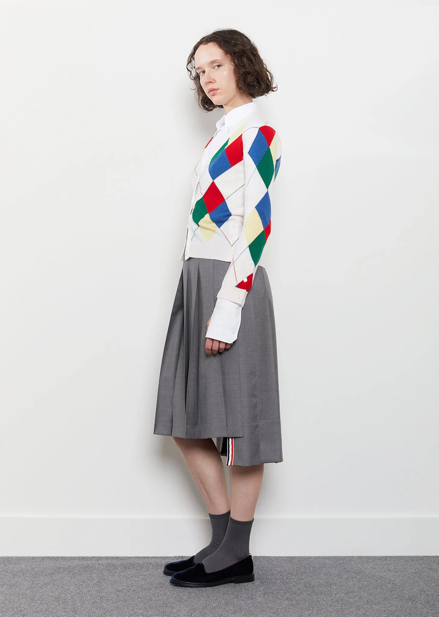Argyle Intarsia Cashmere Cardigan