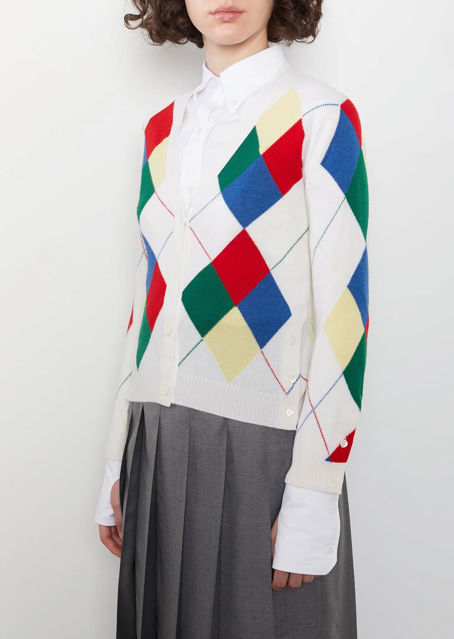 Argyle Intarsia Cashmere Cardigan