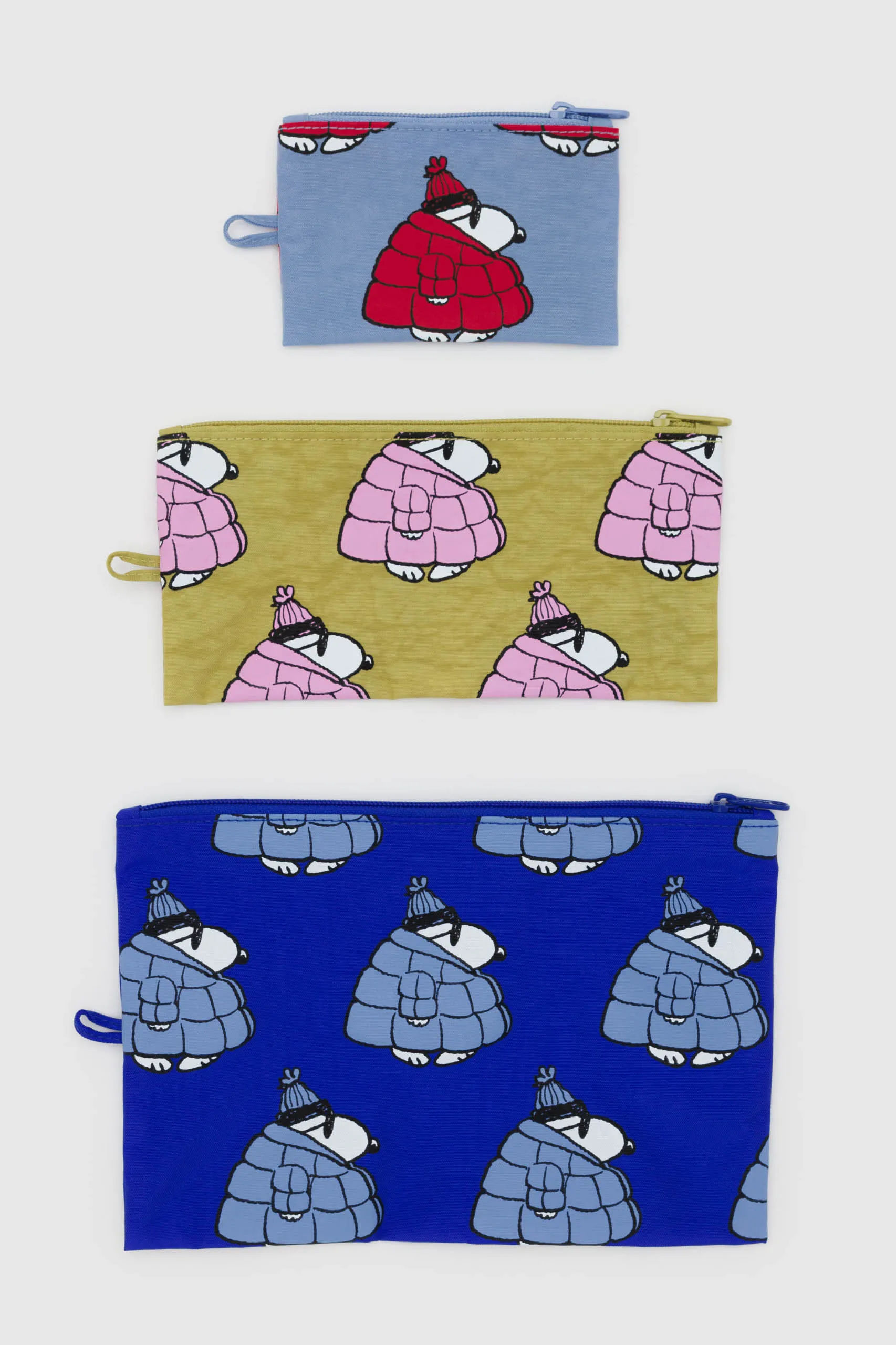 BAGGU Flat Pouch Set Puffer Snoopy