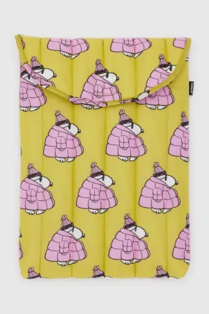 BAGGU Puffy Laptop Sleeve Puffer Snoopy Pink