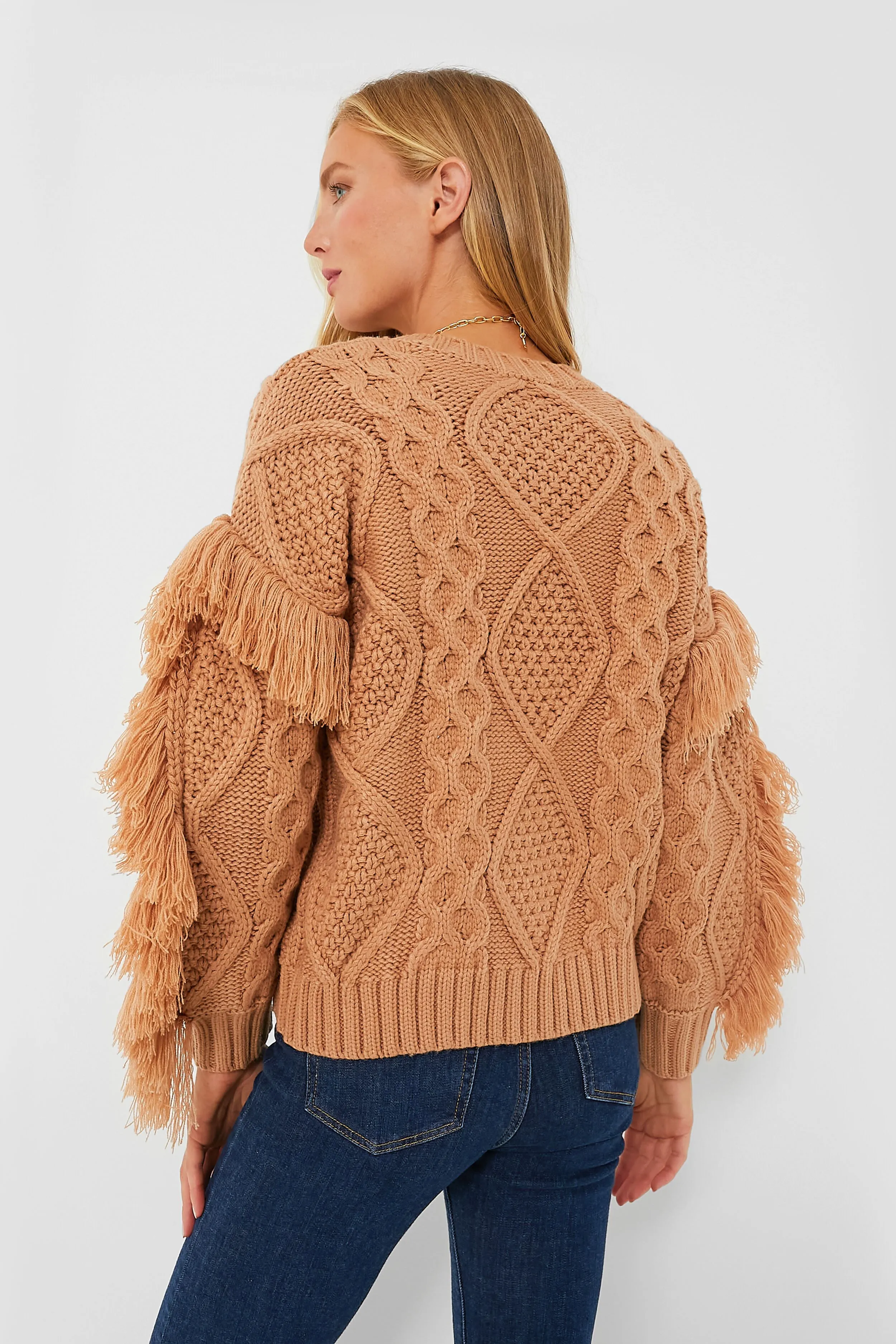 Camel Francesca Fringe Sweater