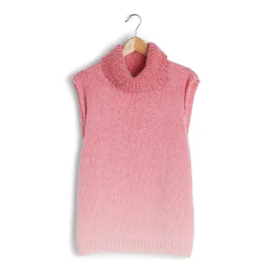 Caron Classically Comfortable Sleeveless Long Neck Knit Vest