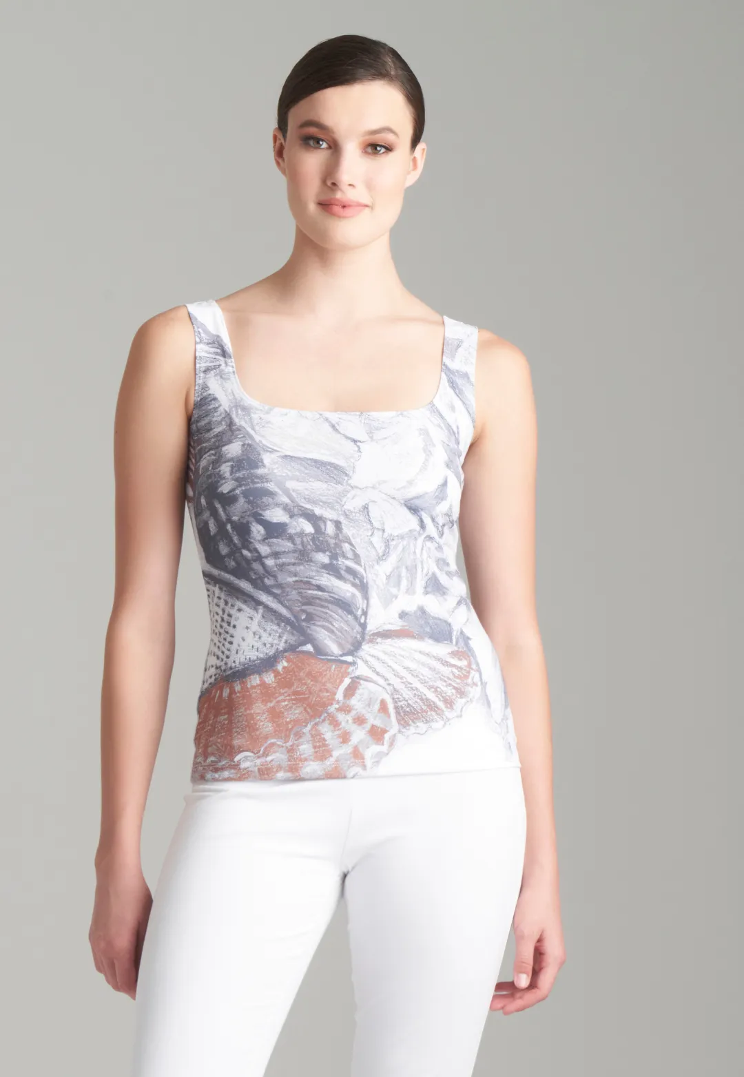 Caterina Stretch Knit Tank Top in Shellscape