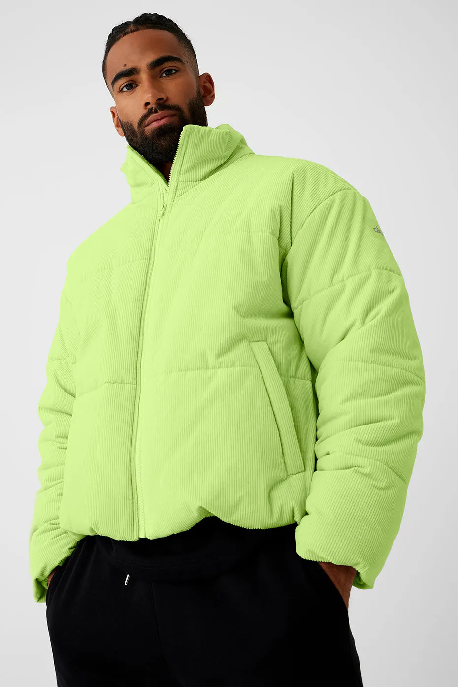 Corduroy Stage Puffer - Celery