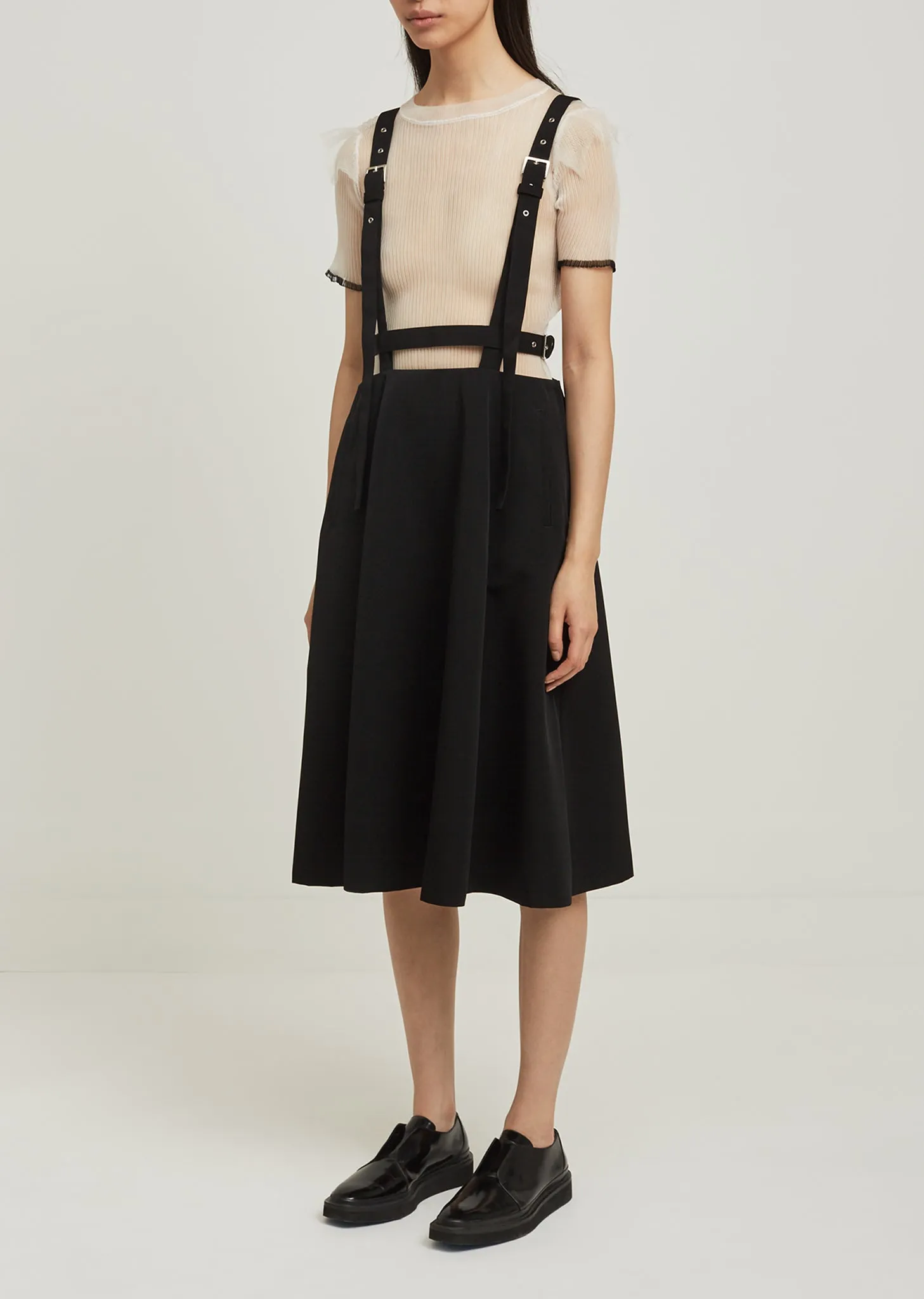 Cupro Silk Sheer Pleated Top