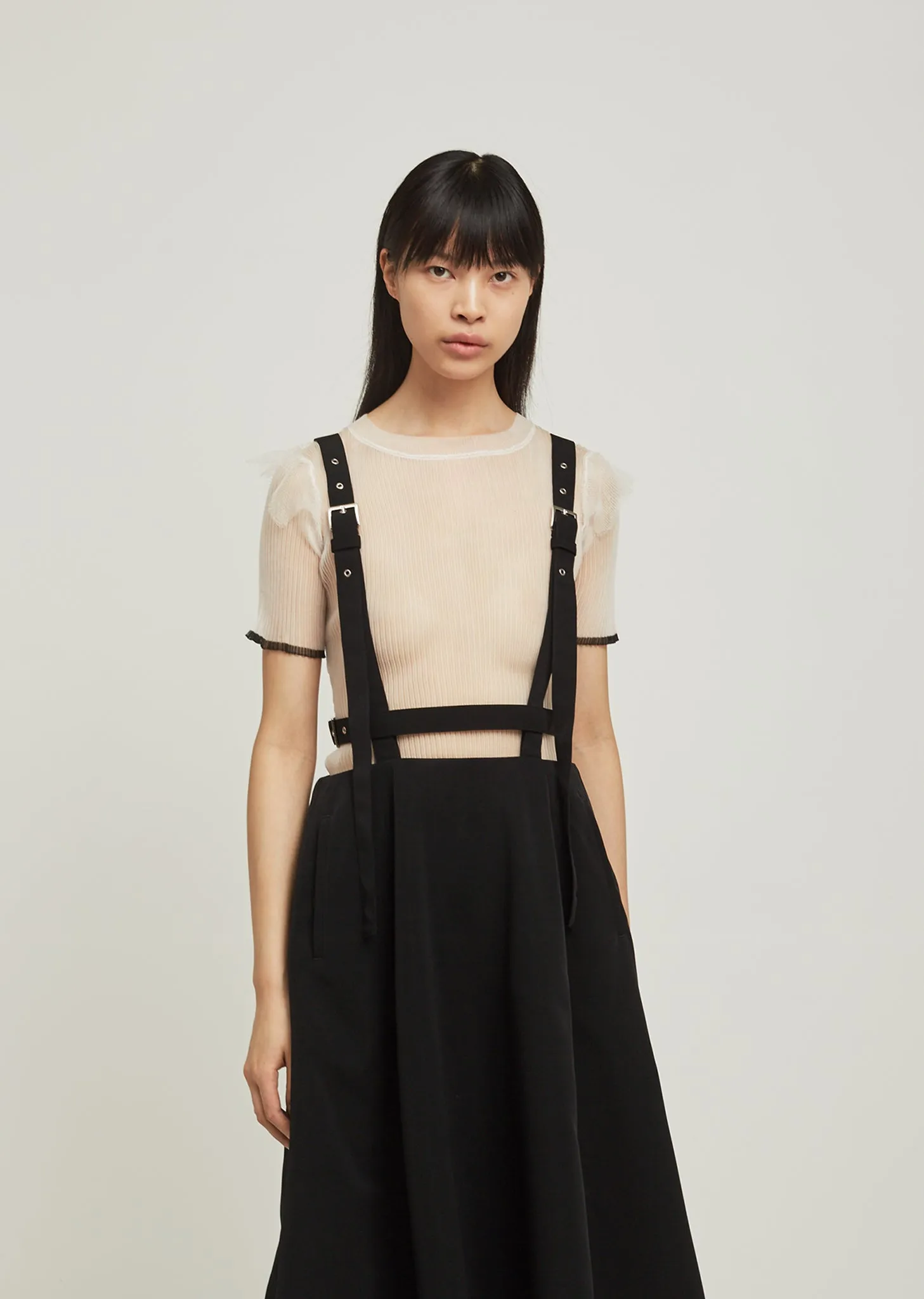 Cupro Silk Sheer Pleated Top