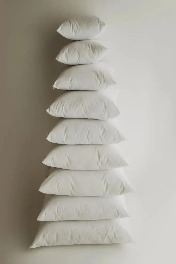 Down Alternative Hypoallergenic Pillow Insert Cotton Cover | 10x10 | 12x12 | 14x14 | 16x16 | 18x18 | 20x20 | 22x22 | 24x24 | Throw Pillow