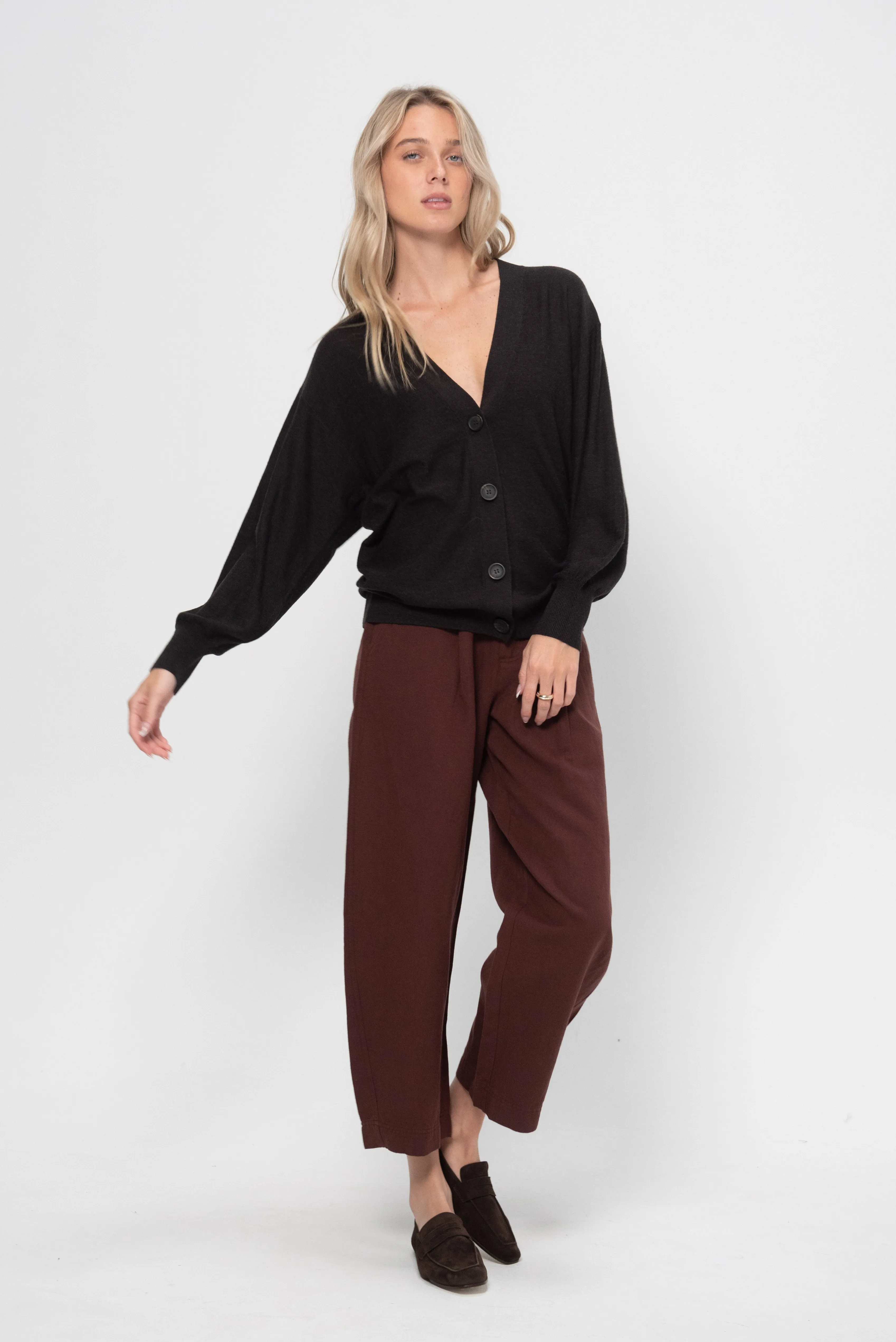 Drippy Tissue Cardigan, Deep Espresso