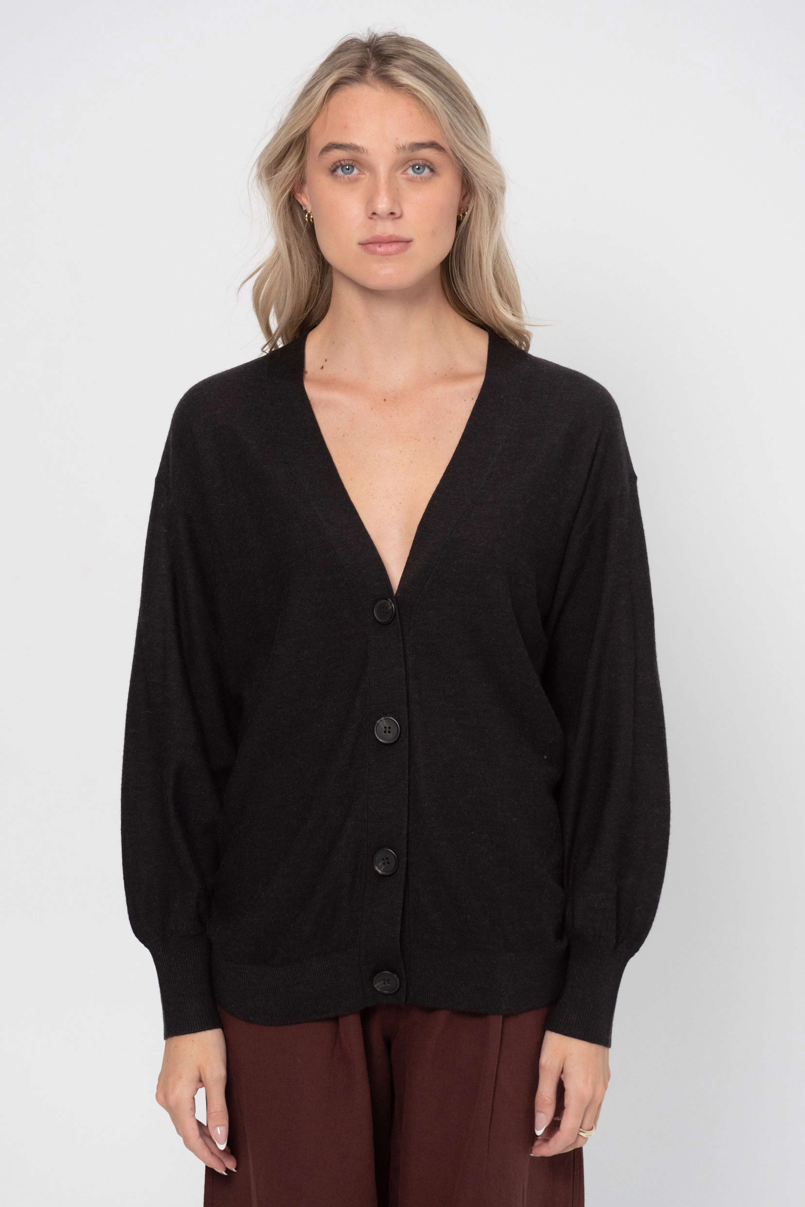 Drippy Tissue Cardigan, Deep Espresso