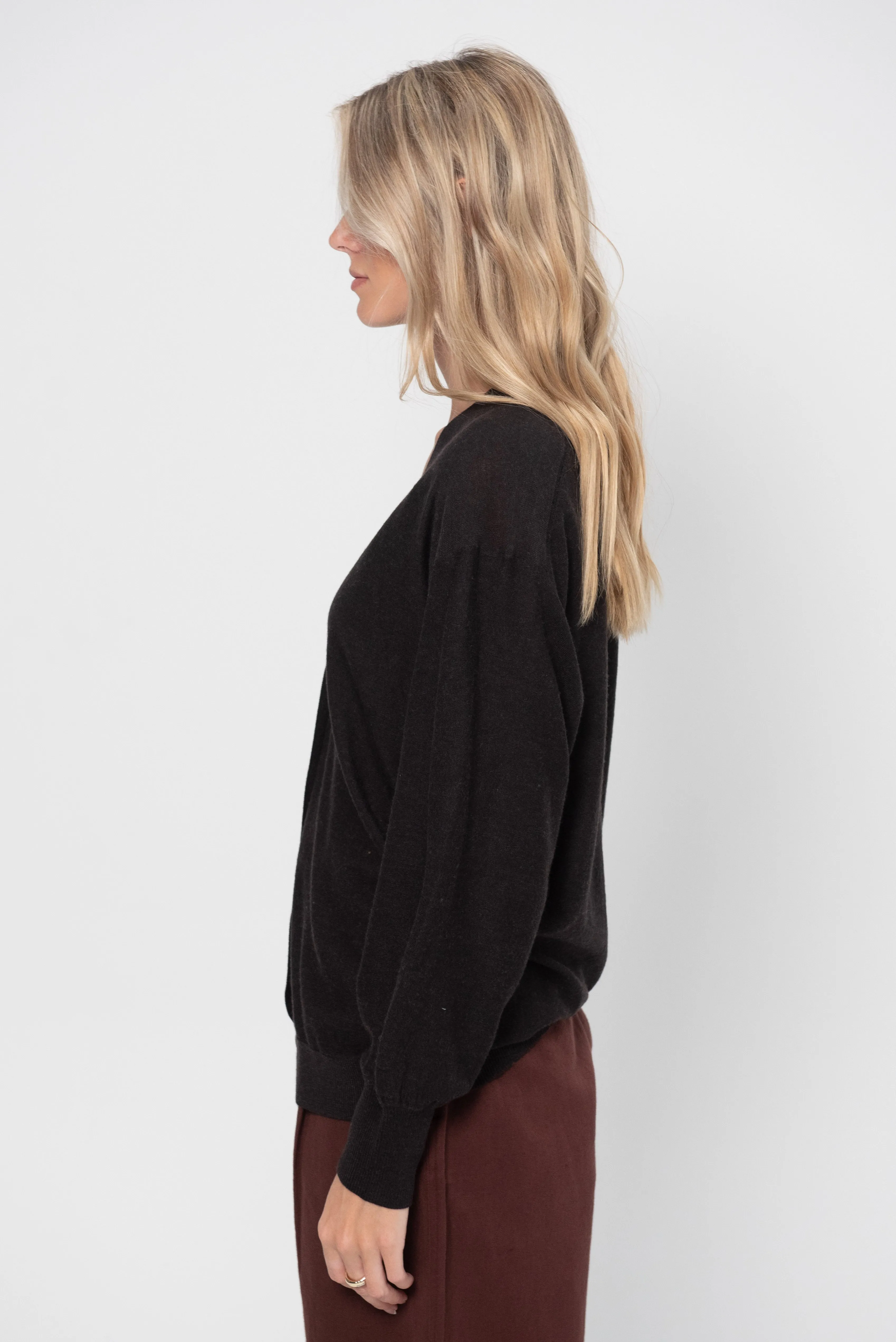 Drippy Tissue Cardigan, Deep Espresso