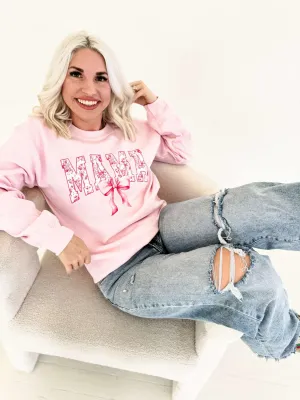 Explore More Collection - Pink Mama Bow Sweatshirt