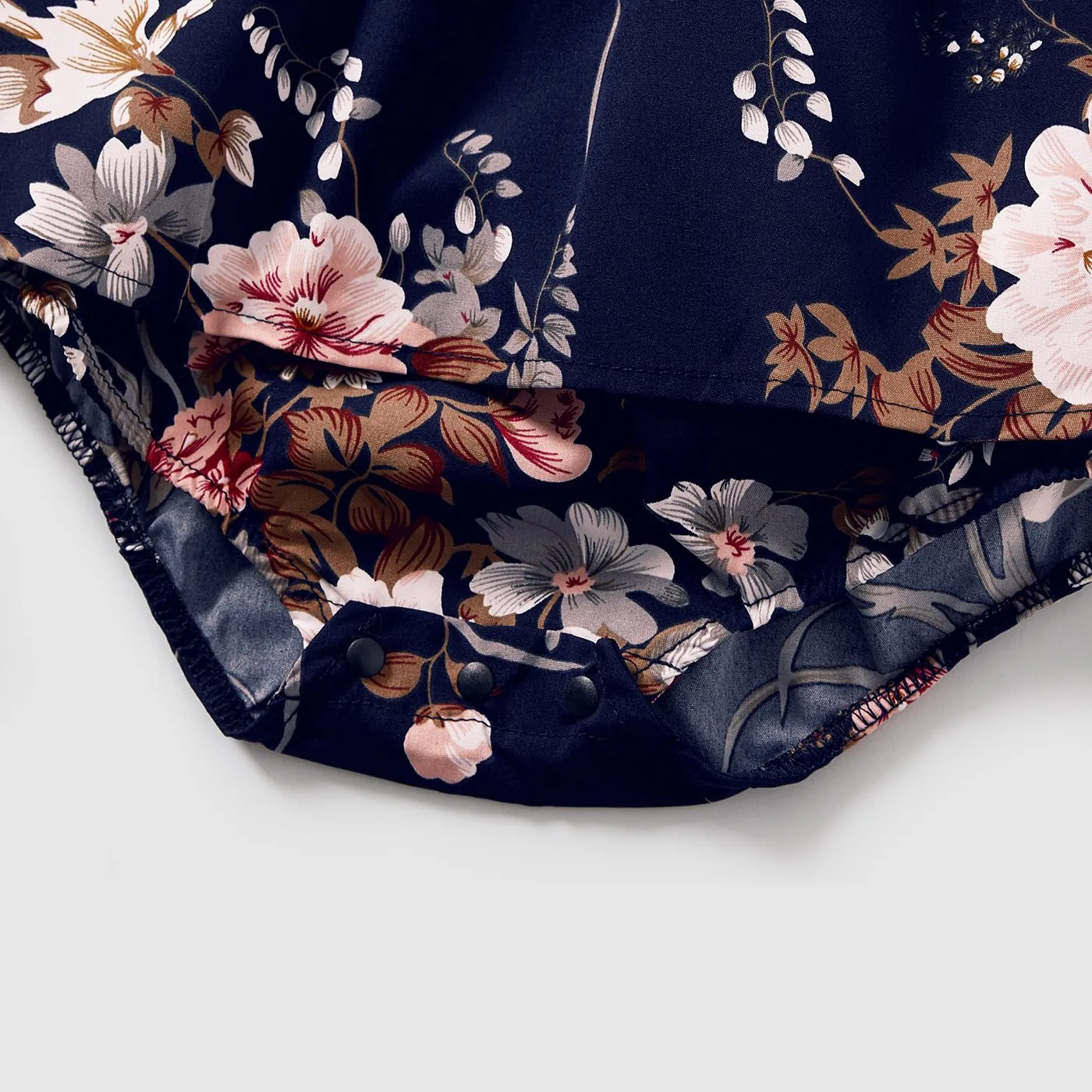 Family Matching Sleeveless Floral Print Spliced Midi Dresses and Short-sleeve Striped T-shirts Sets