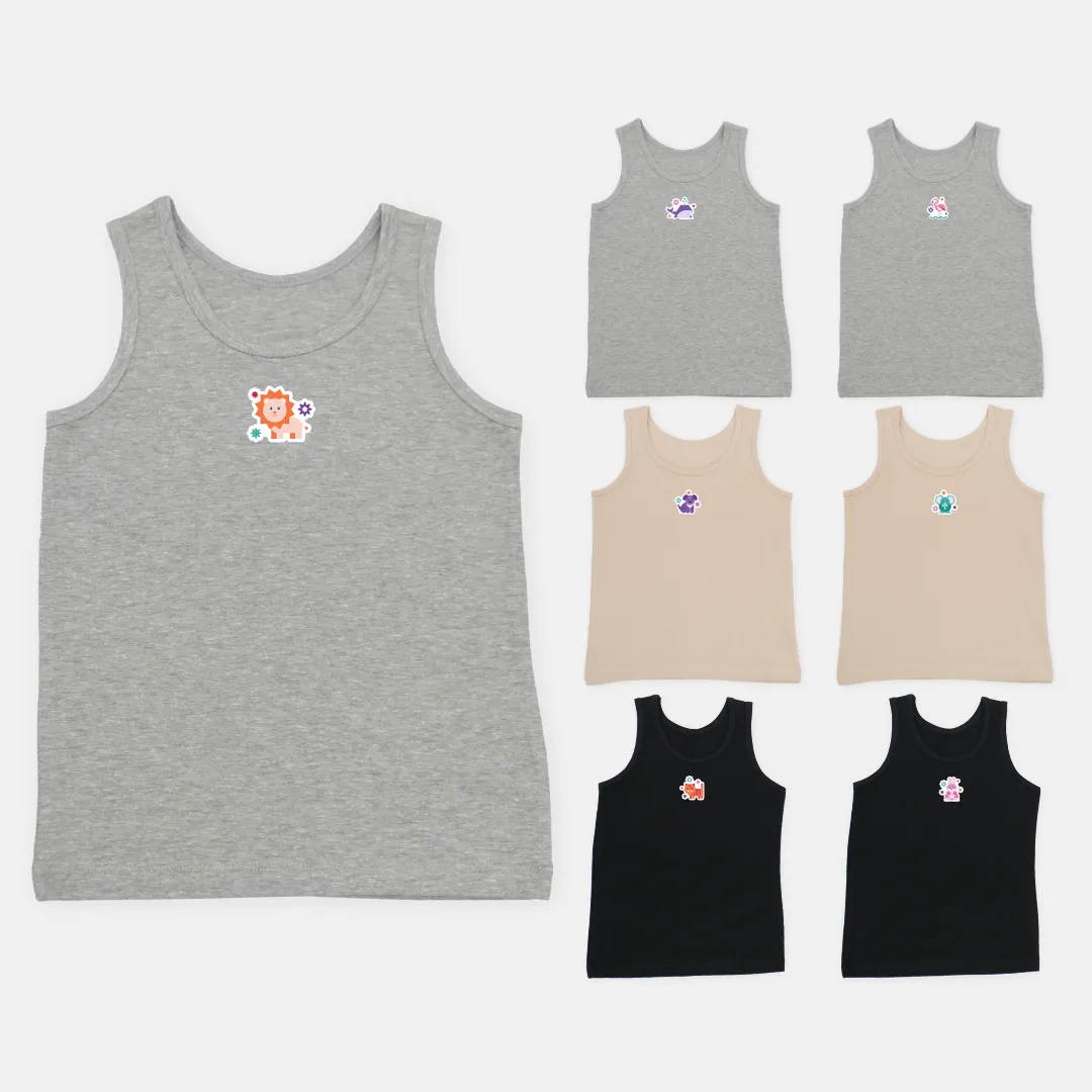 Girl's Vests | Soft Fabric Shoulder |  7 Pack