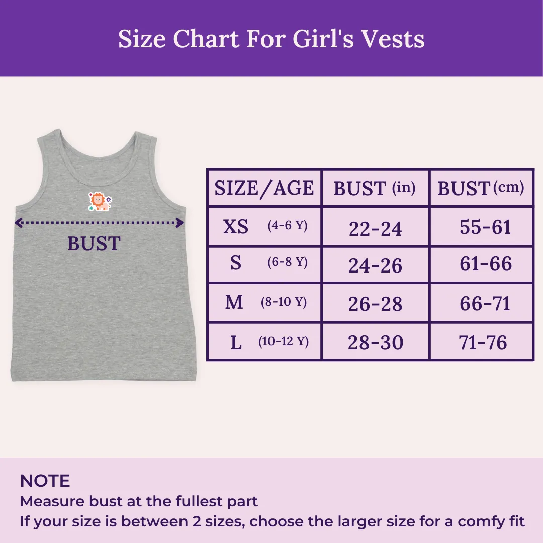 Girl's Vests | Soft Fabric Shoulder |  7 Pack