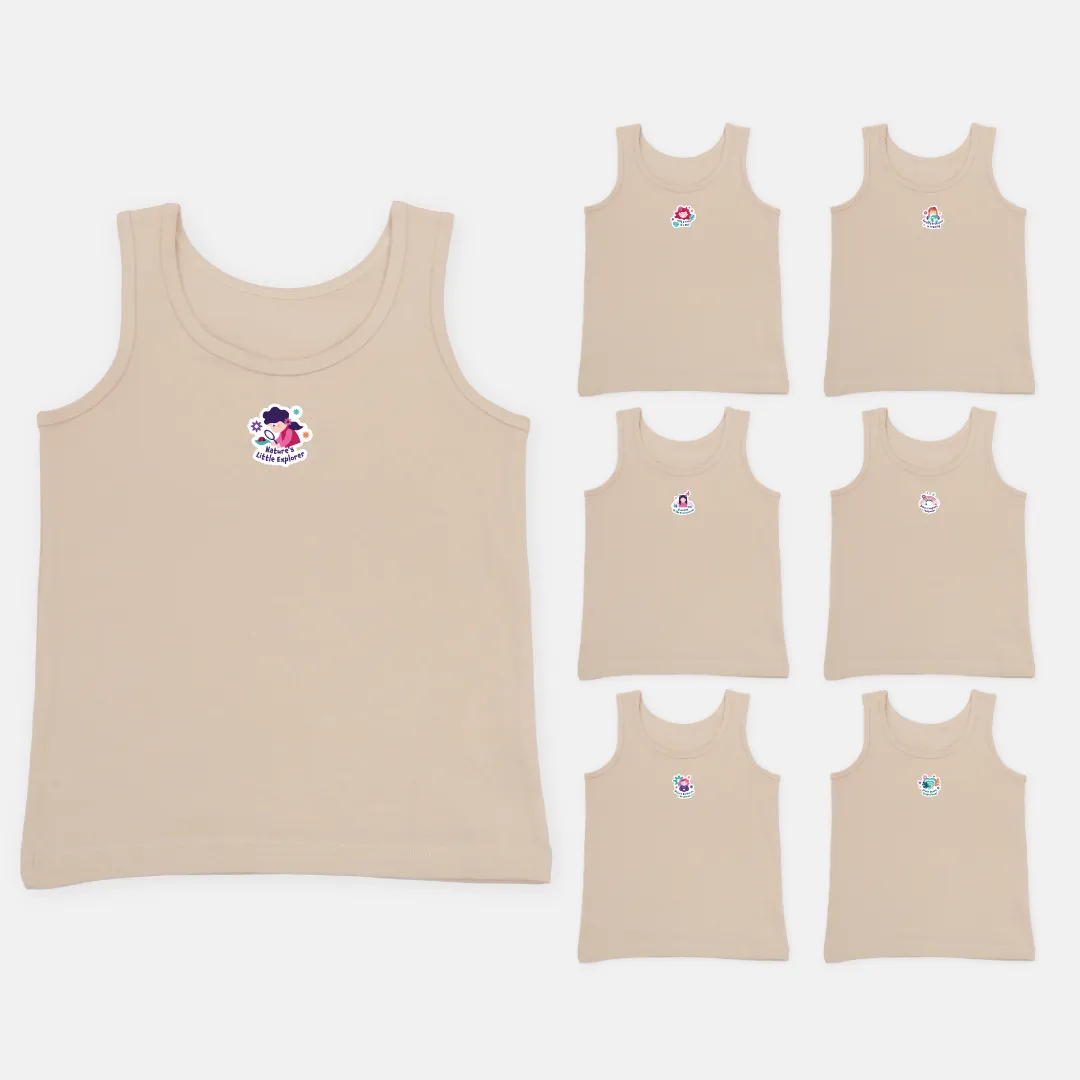 Girl's Vests | Soft Fabric Shoulder |  7 Pack