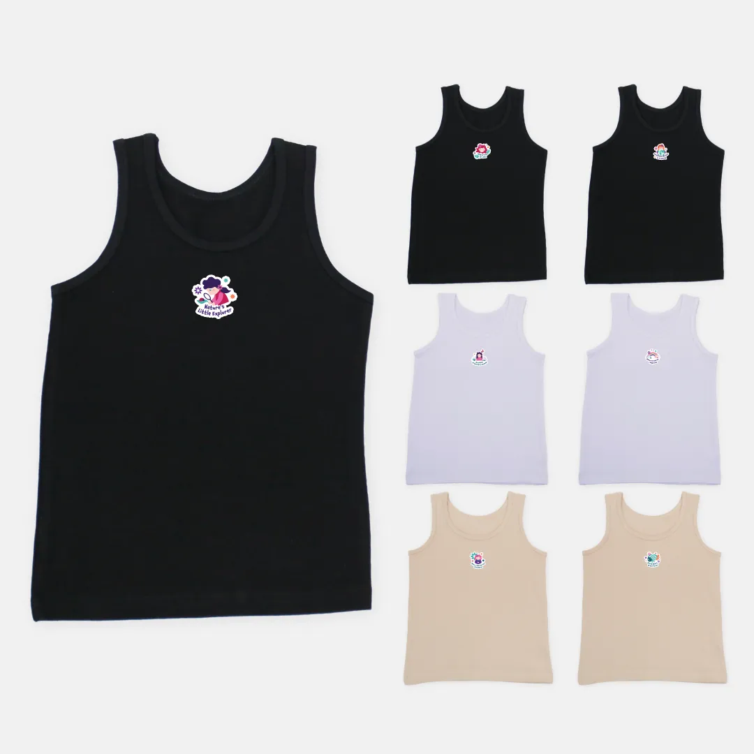 Girl's Vests | Soft Fabric Shoulder |  7 Pack