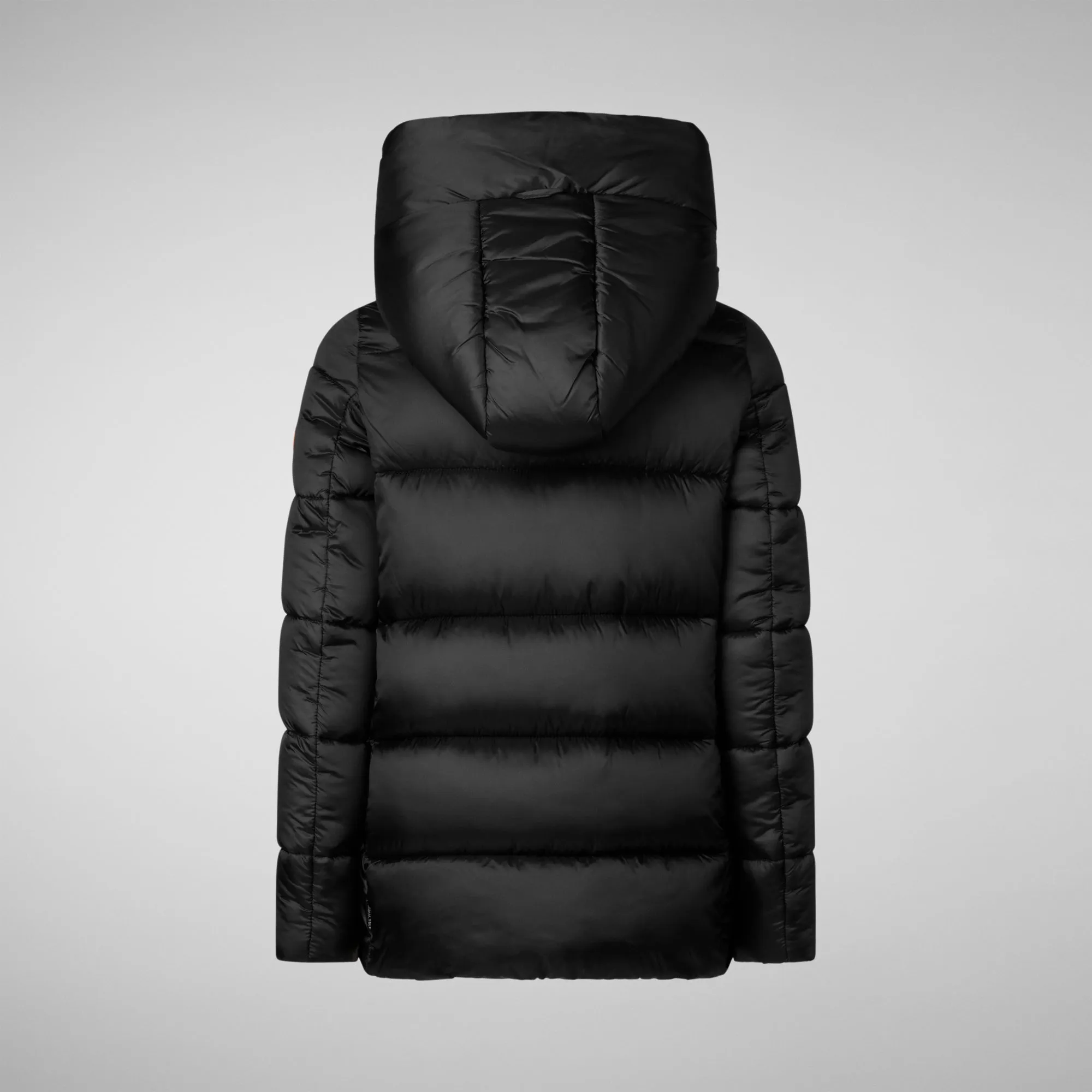 Girls's Hooded Animal free Puffer Coat Gracie in black