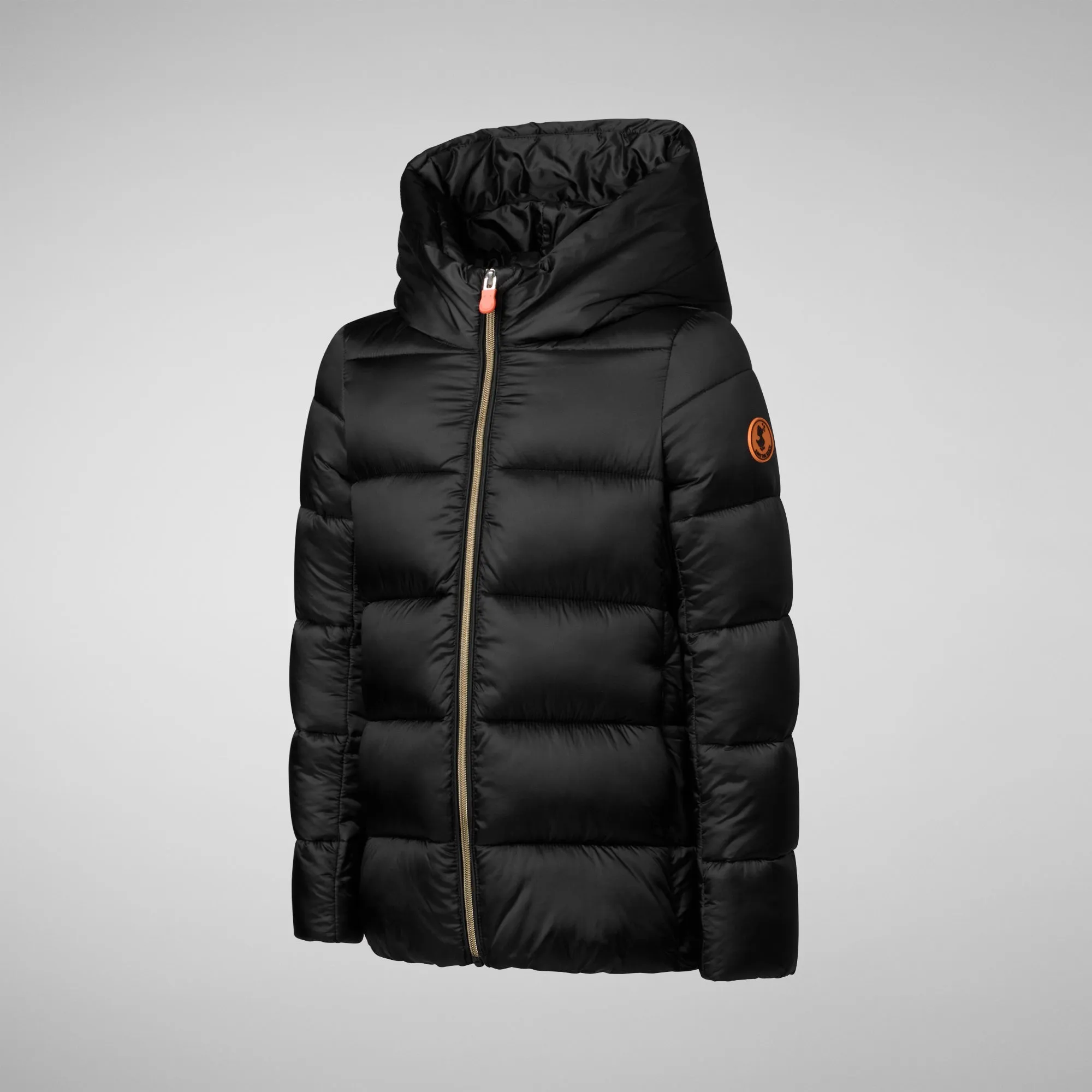 Girls's Hooded Animal free Puffer Coat Gracie in black