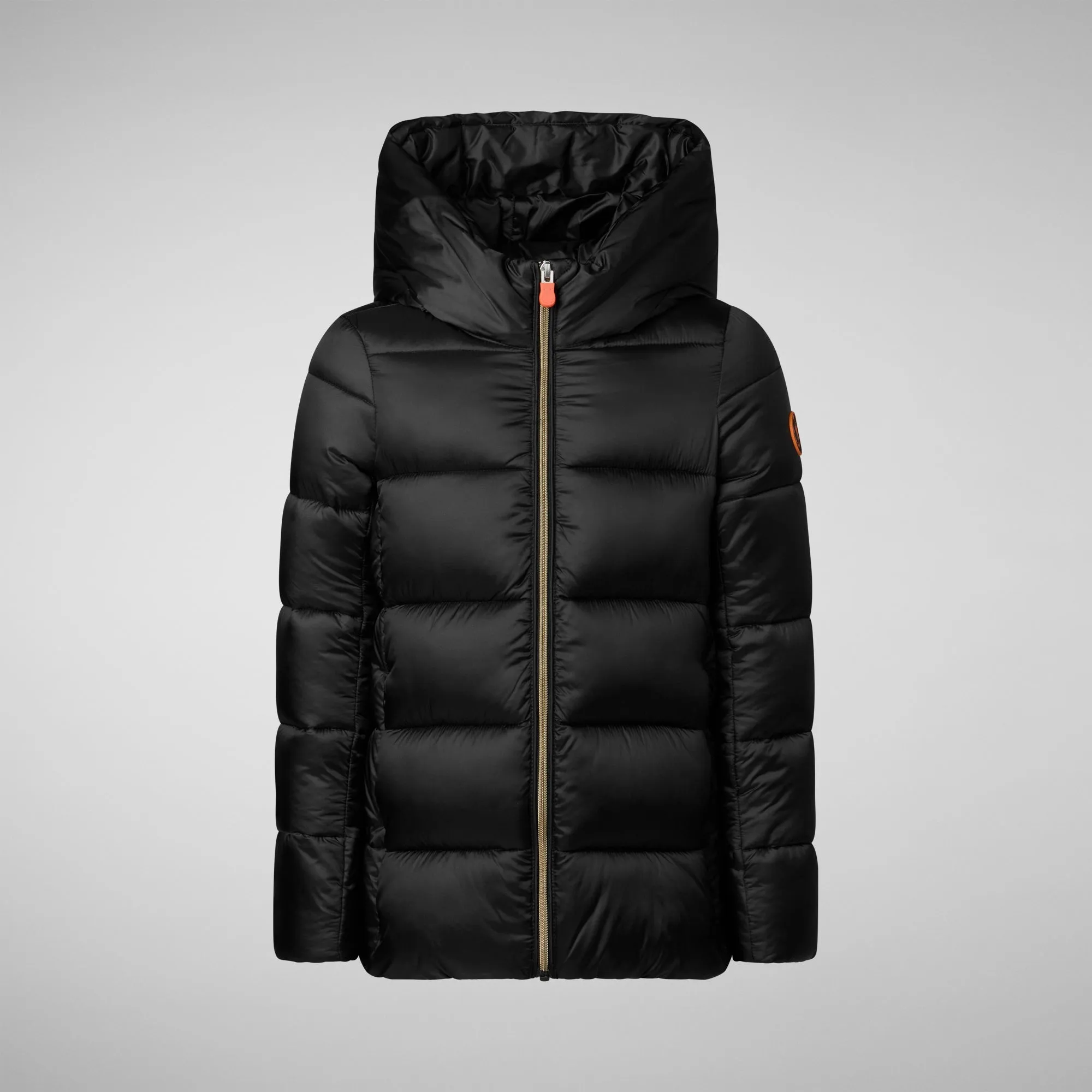 Girls's Hooded Animal free Puffer Coat Gracie in black