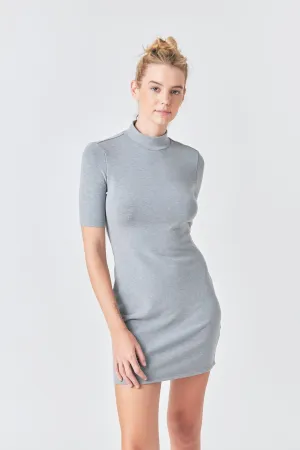 Grey Lab - Soft Mock Neck Mini Dress