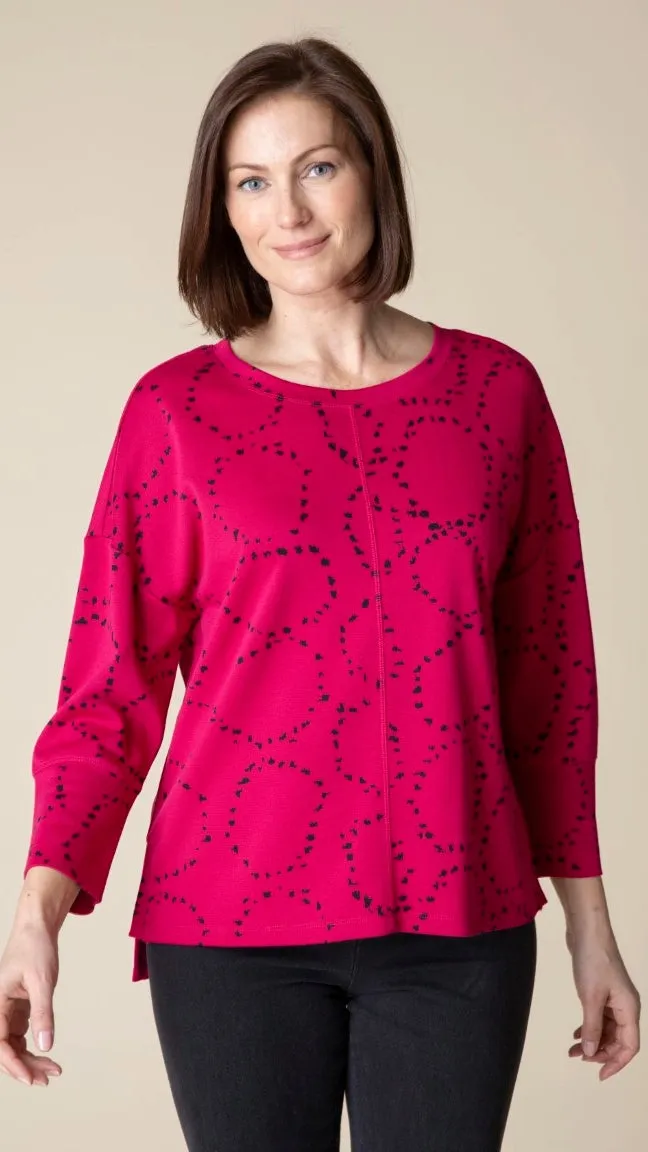 Habitat Circle Knit Jacquard Boxy Crew Top - Multiple Colors