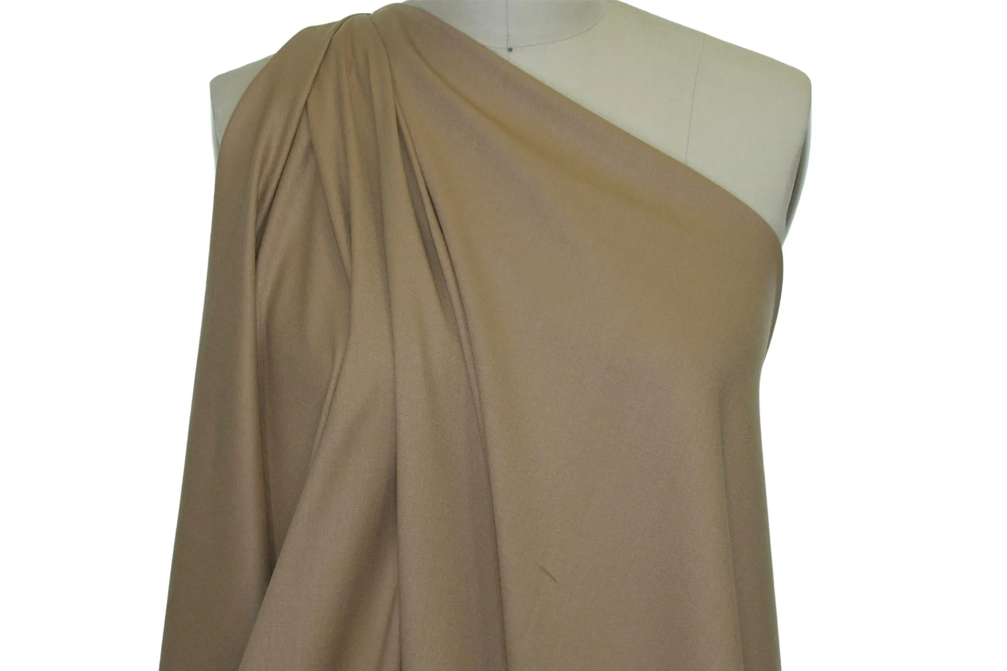Italian Stretch Wool Flannel - Cafe au Lait