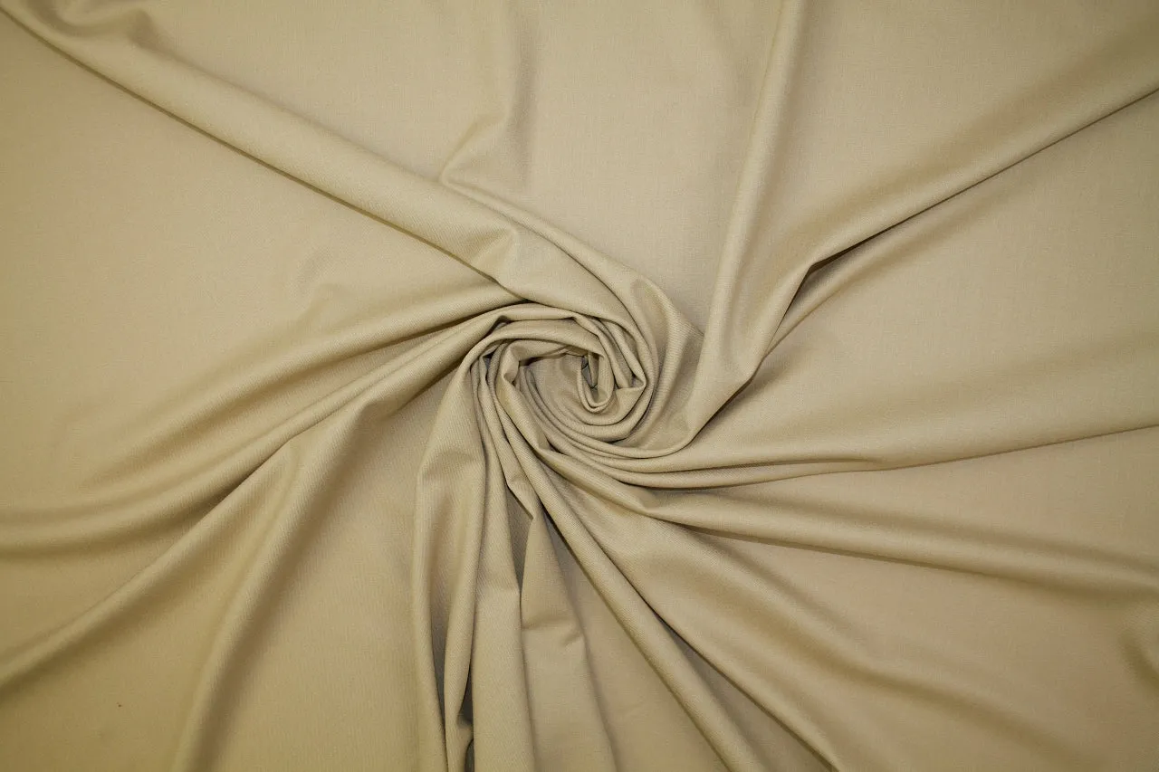 Italian Stretch Wool Flannel - Cafe au Lait