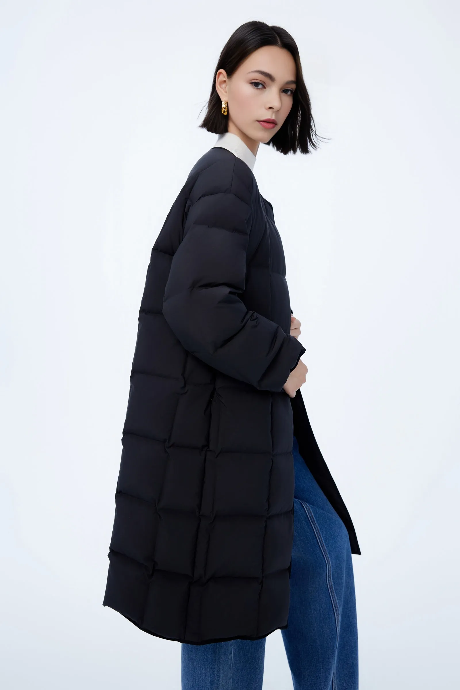 LILY Detachable Scarf Long Down Jacket