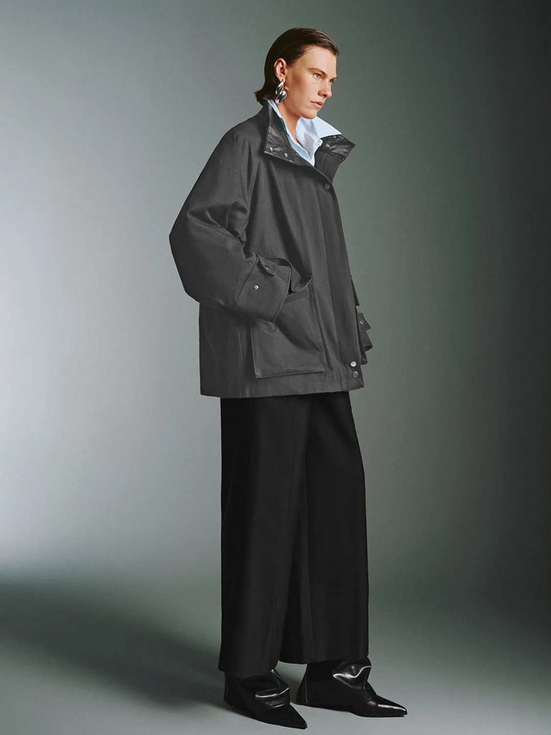Loose Zip Up Front Jackets