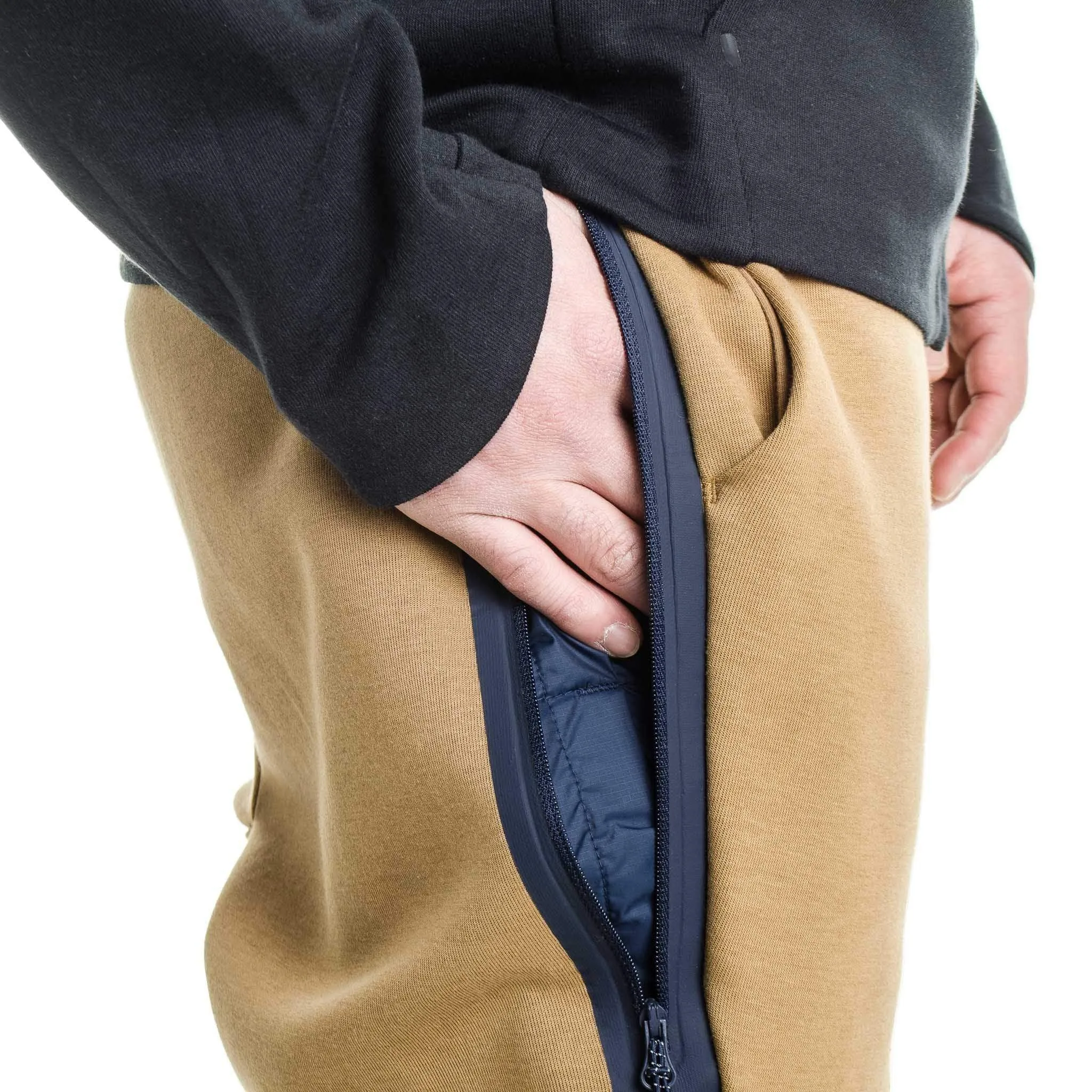NIKE TECH FLEECE CROPPED PANTS - Golden Beige-Khaki