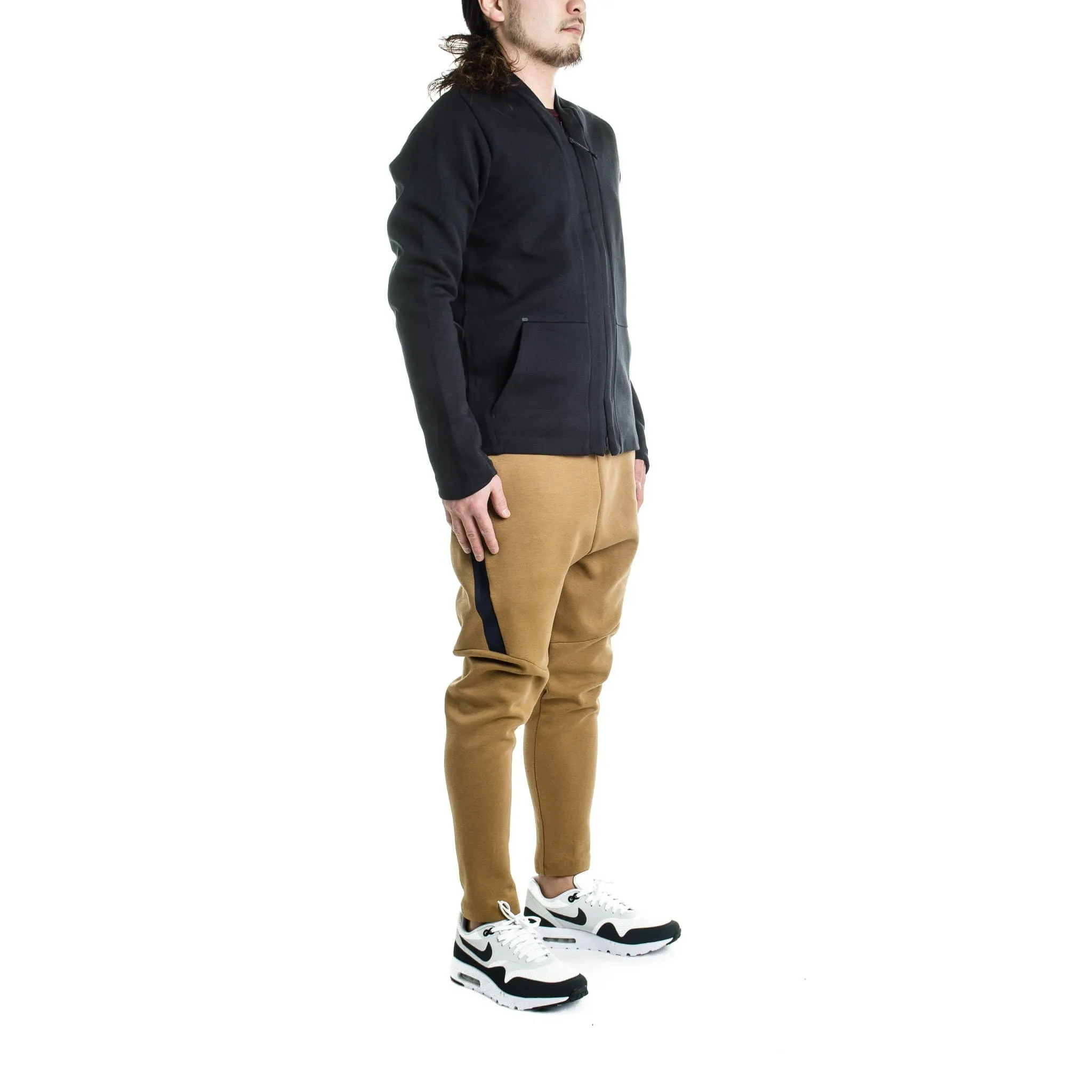 NIKE TECH FLEECE CROPPED PANTS - Golden Beige-Khaki