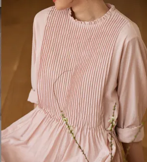 Pleated Soft Linen Dresses long Prom Women Dresses Wedding Dress  90223
