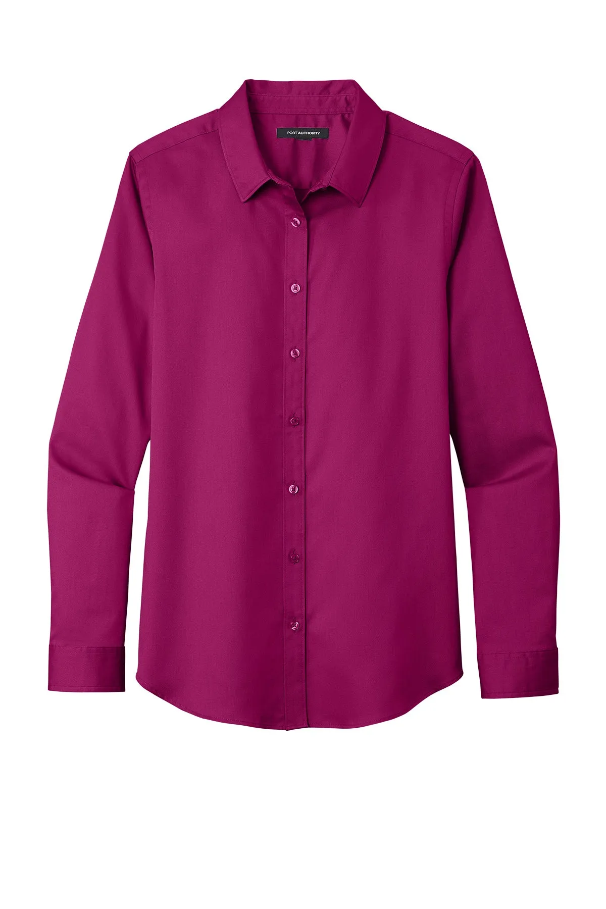 Port Authority® Women's Long Sleeve SuperPro React ™ Twill Shirt - Wild Berry