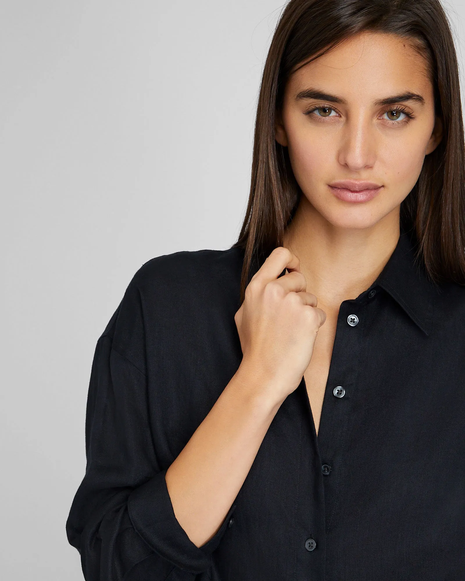 Relaxed Linen Button-Down Shirt