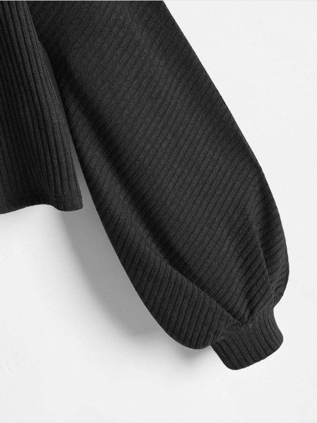 Ribbed knit crew neck sweater