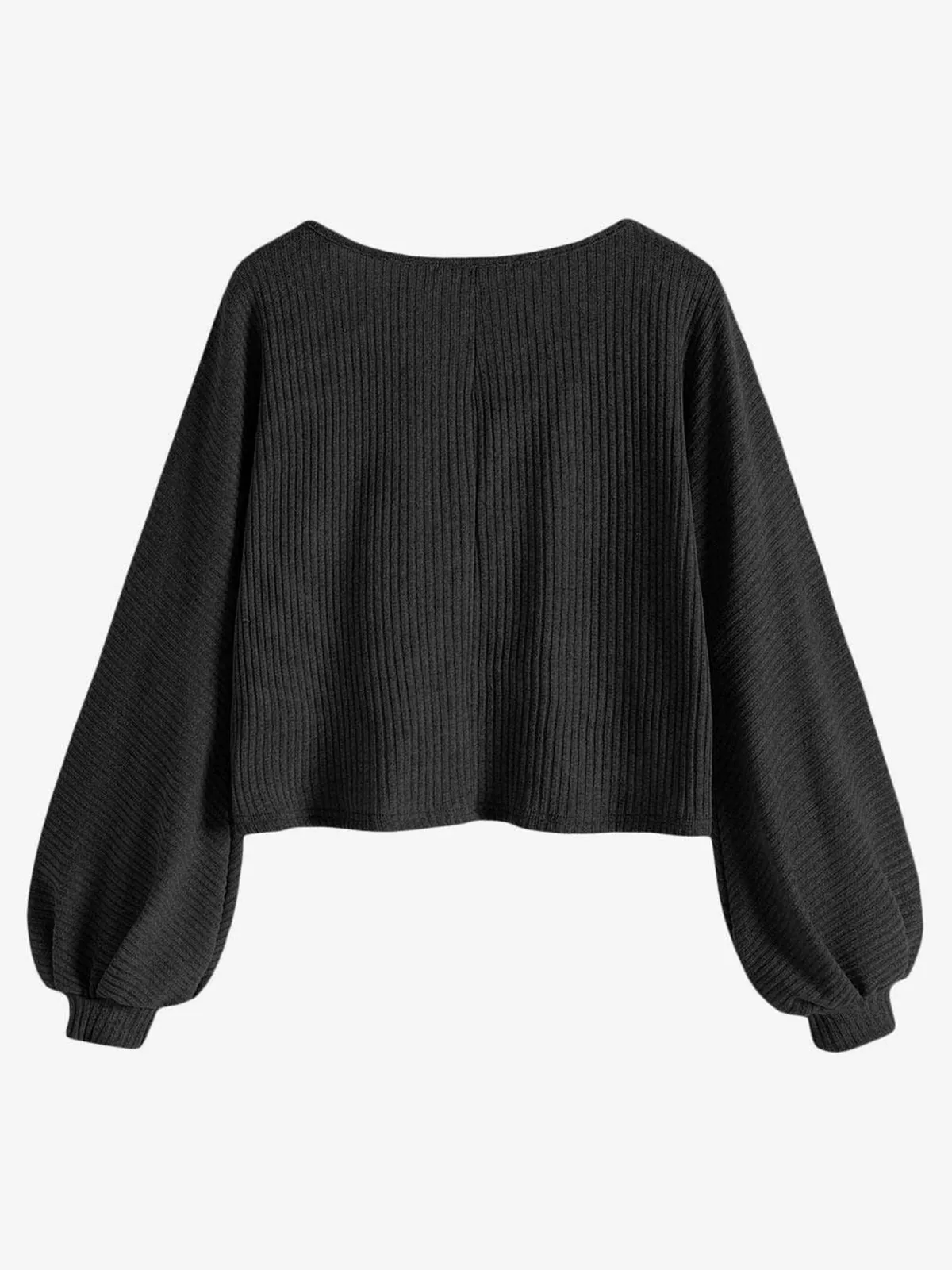 Ribbed knit crew neck sweater