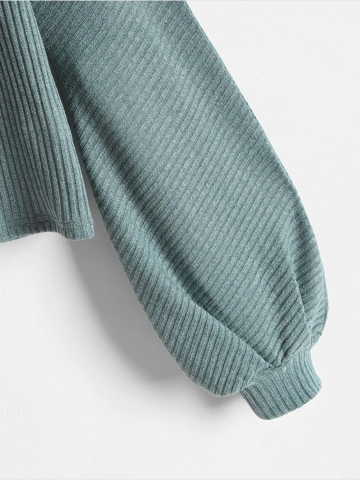 Ribbed knit crew neck sweater