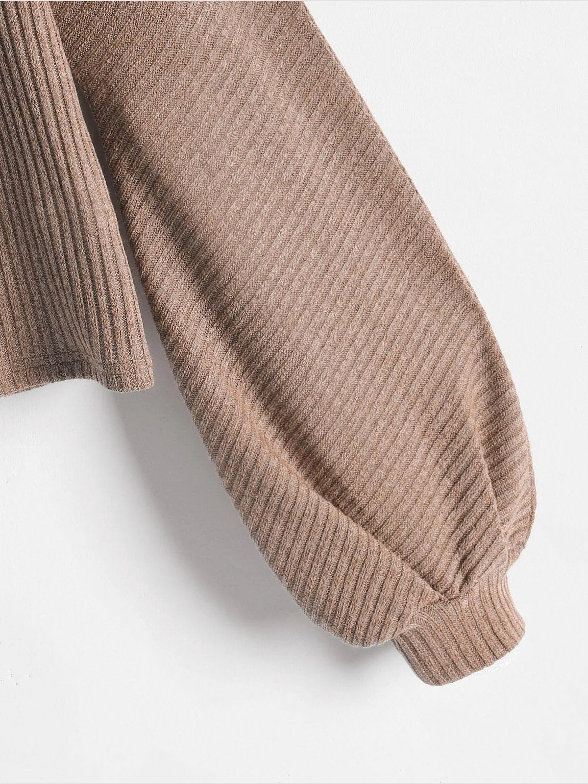 Ribbed knit crew neck sweater
