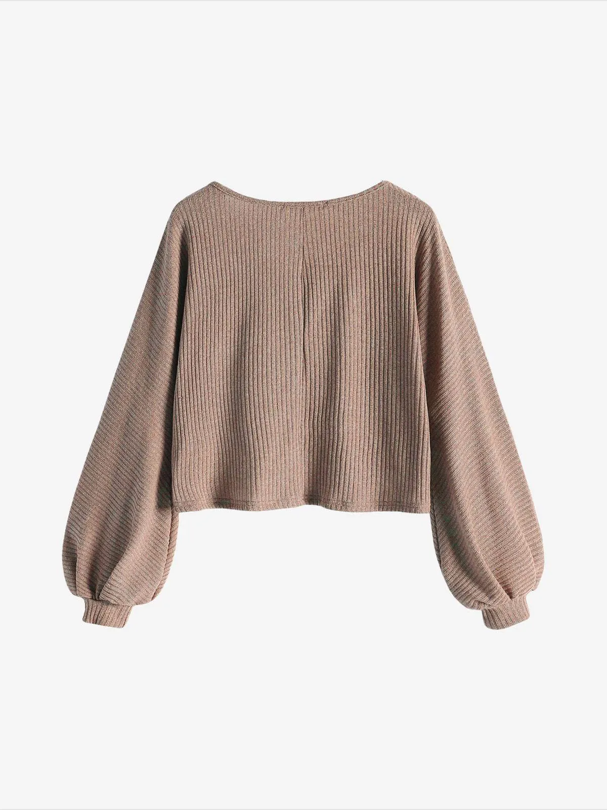 Ribbed knit crew neck sweater
