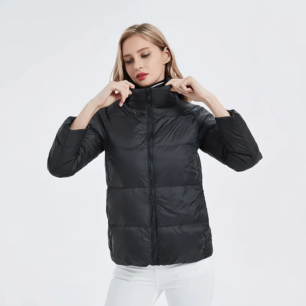 Slim Fit Duck Down Jacket with Pockets and Hood - SF2305