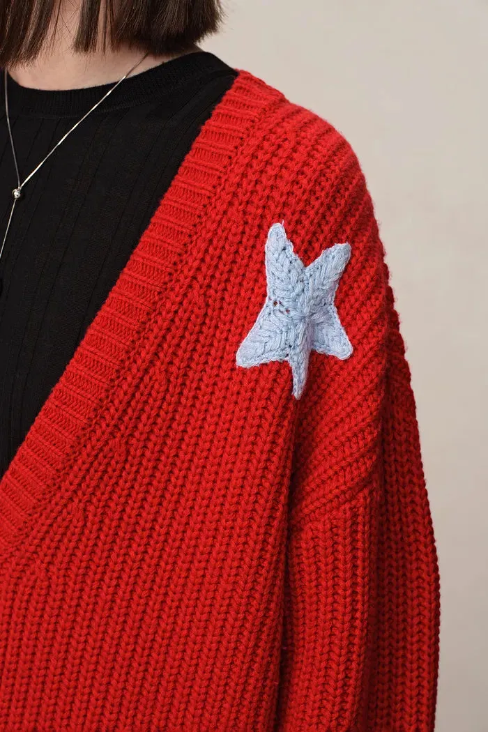 Star Lover Zodiac Cardigan in Chunky Merino Wool Knit