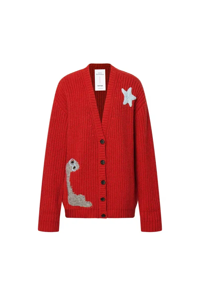 Star Lover Zodiac Cardigan in Chunky Merino Wool Knit