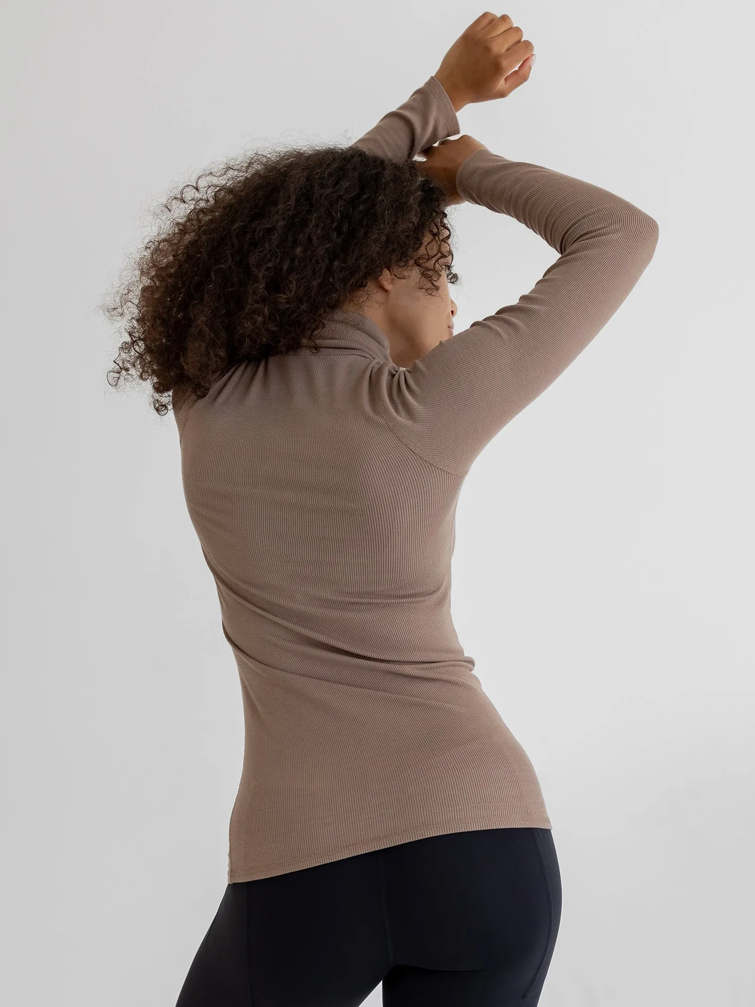 Turtleneck, Ribbed Taupe